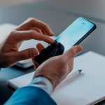Employee using a mobile app