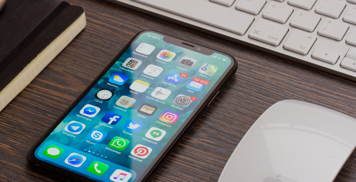 Smartphone on a desk